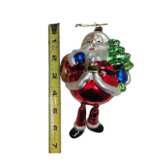 VTG Thomas Pacconi Handblown Glass Santa Claus Ornament With Dangle Legs READ - Picture 8 of 8